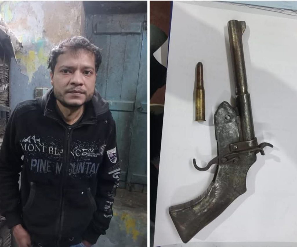 পুলিশের তৎপরতায় উদ্ধার একটি আগ্নেয়াস্ত্র, ধৃত একব্যক্তি